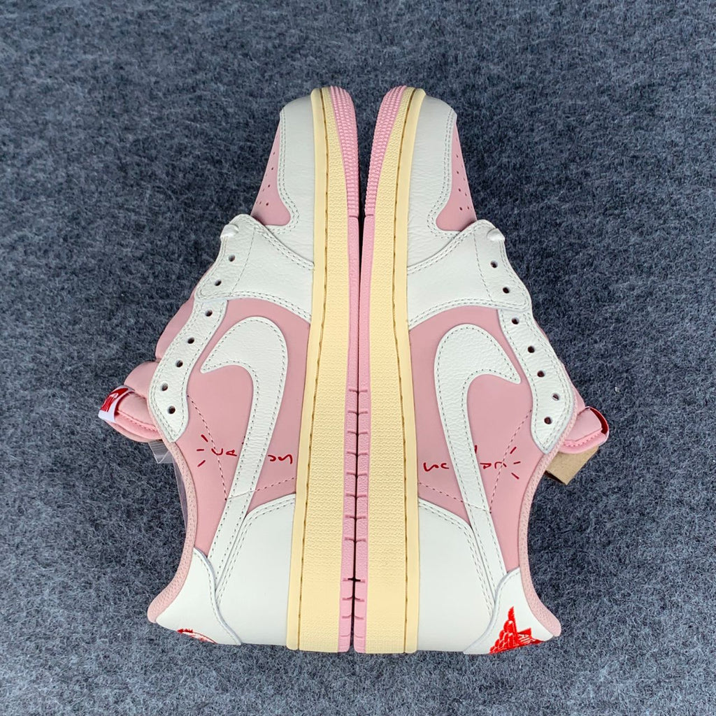 (Custom) Travis Scott x Air Jordan 1 Low OG SP 'Sail Shy Pink'