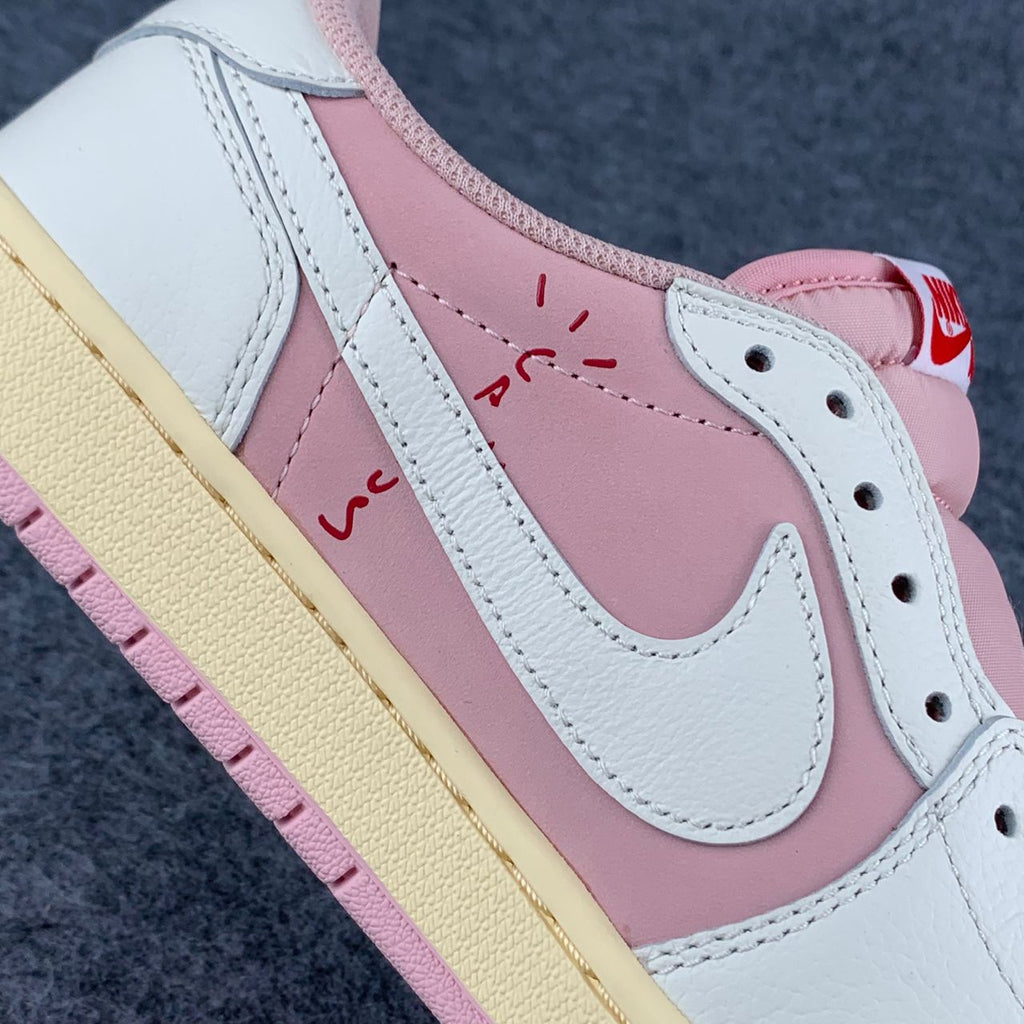 (Custom) Travis Scott x Air Jordan 1 Low OG SP 'Sail Shy Pink'