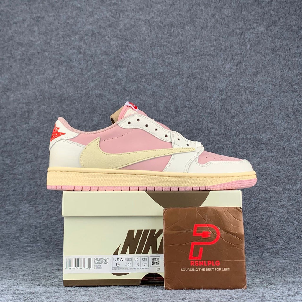 (Custom) Travis Scott x Air Jordan 1 Low OG SP 'Sail Shy Pink'