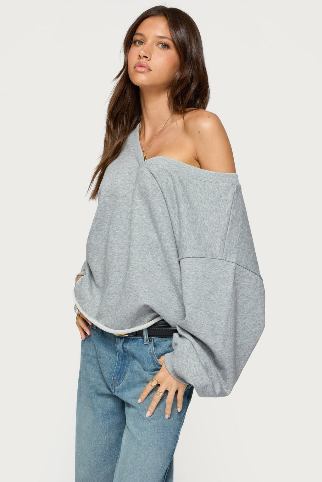 Winfred Oversized V Neck Sweatshirt